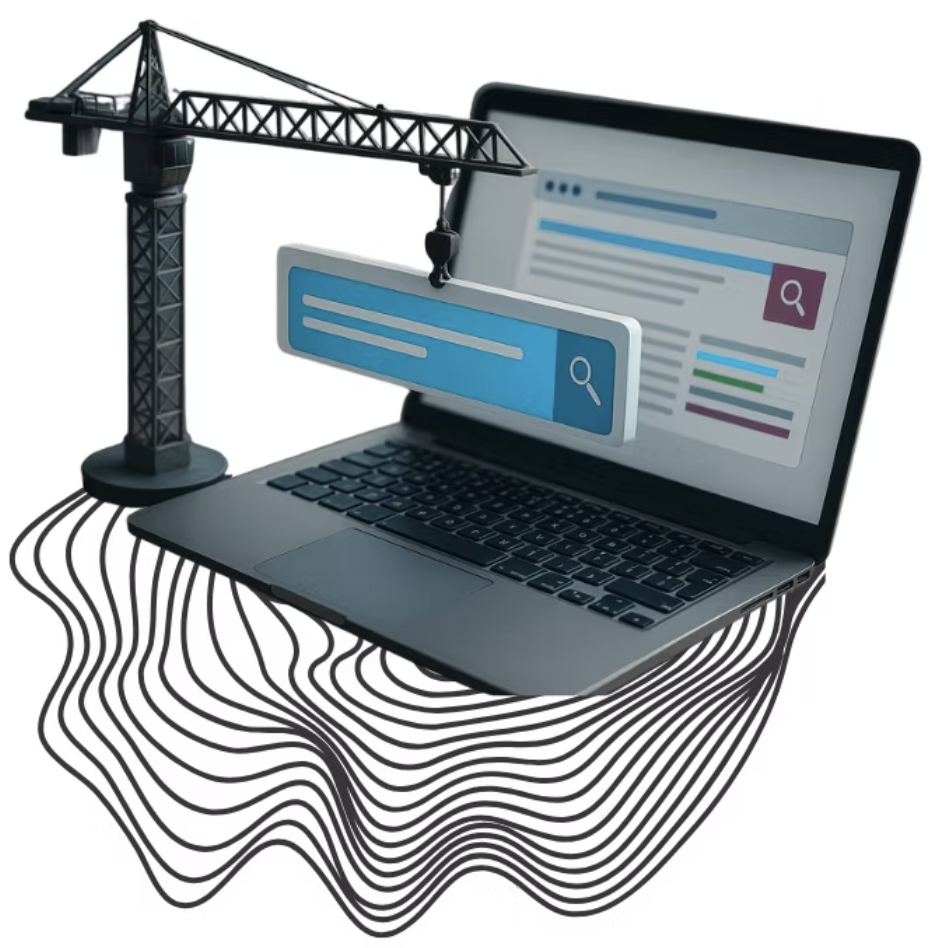 Digital Transformation with Crane and Laptop